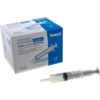 Afbeelding van 3 delige spuit (60ml) 25 stuks (Cathetertip)