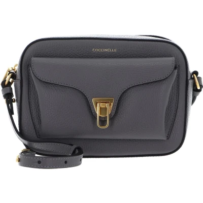 Afbeelding van COCCINELLE Leren Schoudertas Beat Soft Camera Bag Grafite Grijs