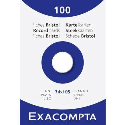 Afbeelding van Exacompta Ref. 13300B 10 hoezen van 100 ongeperforeerde indexkaarten formaat 74 x 105 mm kleur wit