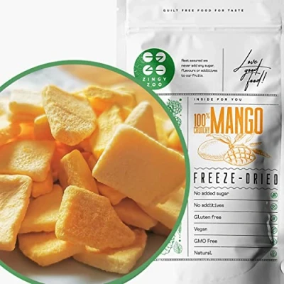 Afbeelding van Gevriesdroogde Mango Freeze Dried Fruit Chunks Geen Toegevoegde Suikers, Vegan Glutenvrij Gedroogd Gedroogde Gefriergetrocknete Pure Fruitsnack ZingyZoo (100g)