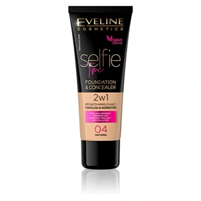 Afbeelding van Eveline Cosmetics Selfie Time Foundation &amp; Concealer 04 Natural 30ml.