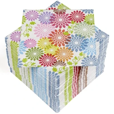 Afbeelding van HEKU 100 servetten, 3 laags, 33 x cm, Flower Power I absorberend en praktisch verpakt, ideaal voor speciale gelegenheden