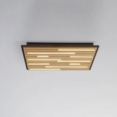 Afbeelding van Paul Neuhaus Vierkante plafondlamp Q Akustik hout 6423 79