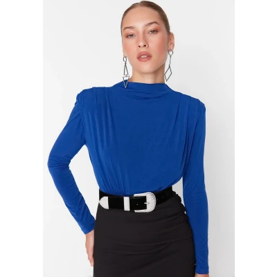 Afbeelding van Trendyol Bordeauxrood Gedrapeerd Bodysuit Met Drukknopen Tpraw23Bd00048