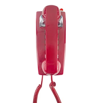 Afbeelding van Opis WallFon kabel in rood: Bedraad nostalgie wandtelefoon voor echte retro liefhebbers