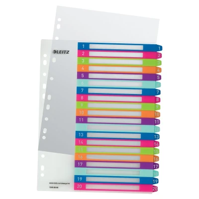 Afbeelding van Leitz Wow Printbare Index, 20 Tabs Tabbladen