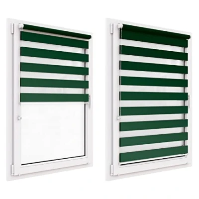 Afbeelding van Dubbel Rolgordijn Zonder Boren, 45cmx150cm Stofgrootte, Easyfix, Lichtdoorlatend En Verduisterend, Day&amp;Night, Rolgordijn, Zonwerend Raamrolgordijn Voor Ramen &amp; Deuren