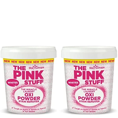 Afbeelding van Stardrops The Pink Stuff Miracle Laundry Oxi Poeder Vlekverwijderaar voor de bundel van wit (2 witpoeder)
