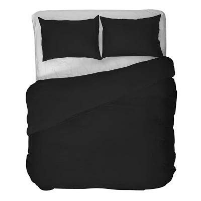 Afbeelding van Kayori dekbedovertrek Kiso Tencel Zwart 240/200 220 +2 slopen 240/220 (Kleur: Zwart)