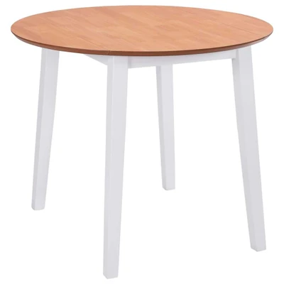 Afbeelding van Eettafel inklapbaar rond MDF wit