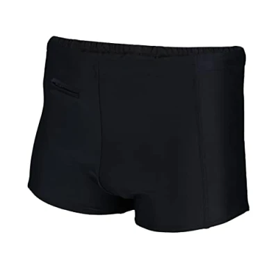 Afbeelding van Aquarti Heren Zwembroek met Zakje Rits Zwemboxer, Zwart, XL
