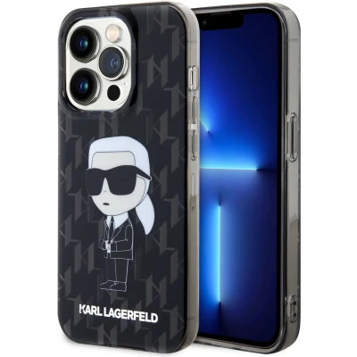 Afbeelding van Apple iPhone 15 Pro Hoesje Kunststof Karl Lagerfeld Backcover/Hardcase Zwart Telefoonhoesje