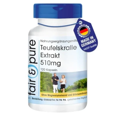 Afbeelding van Fair &amp; Pure® Duivelsklauw extract 510mg 120 capsules vegan 1,2% harpagosiden