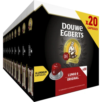 Afbeelding van gratis verzending: 10x Douwe Egberts Koffiecups Lungo Original RA 20 stuks
