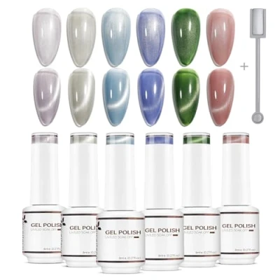 Afbeelding van Nicedeco Cat Eye Gel Nagellak Semi permanent Nail Polish UV LED Soak Off 6 X 8ML Color Art Set Gift 31