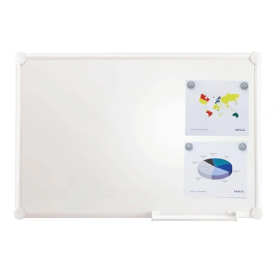 Afbeelding van Whitebord 2000, wit alu profiel, magn, gel. staal, 90 x 120