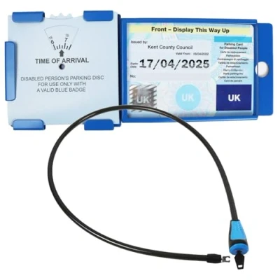 Afbeelding van Blauwe Badge Gehandicapte Houder Guard Parking Tijd Klok Beveiliging Anti Diefstal Lock Portemonnee