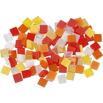 Afbeelding van Creativ Company Mini Mozaiek Rood/Oranje 5x5mm, 25 gram
