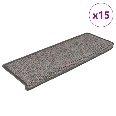 Afbeelding van Trapmatten zelfklevend 15st sisal look 65x21x4cm grijs en beige