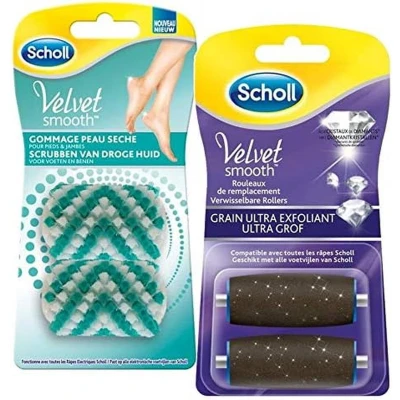 Afbeelding van Scholl rollers &amp; Skin Scrub Velvet Smooth Diamond Replacement Roller Heads ( 2 Pcs, Extra Rough ) Spare