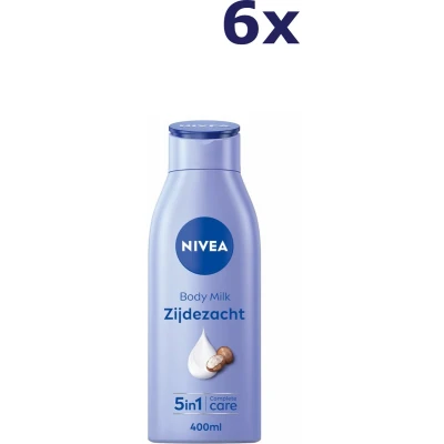 Afbeelding van 6x Nivea Bodymilk Zijdezacht met Shea Butter voor de droge huid 400ml