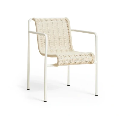Afbeelding van Hay Palissade Cord dining stoel met armleuning cream white