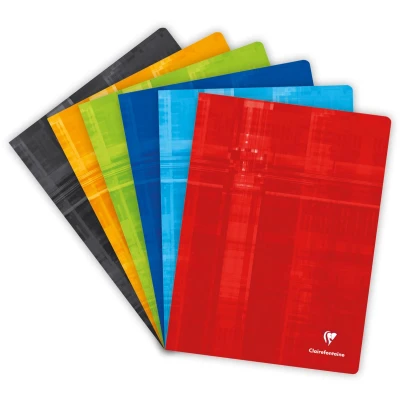 Afbeelding van Clairefontaine 3311C Geniet Schrift 24x32cm 48 Grote Ruiten Pagina&#039;s 90g Wit Papier Gelamineerde karton kaft in Willekeurige kleuren