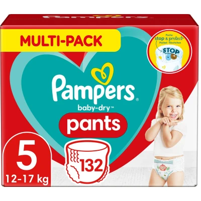 Afbeelding van Pampers Baby Dry Pants Luierbroekjes Maat 5 (12 17 kg) 132 stuks Multi Pack