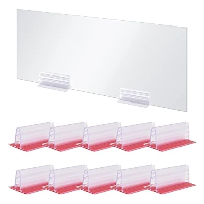 Afbeelding van WANDIC Acryl panelen Houder, set van 10 Heavy Duty Zelfklevende Niezen Guard Houder Teken voor het bevestigen acrylplaten en