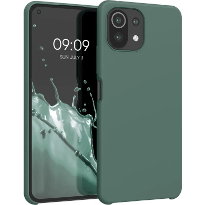 Afbeelding van kwmobile telefoonhoesje geschikt voor Xiaomi 11 Lite (5G) NE / Mi Hoesje met siliconen coating Smartphone case in blauwgroen