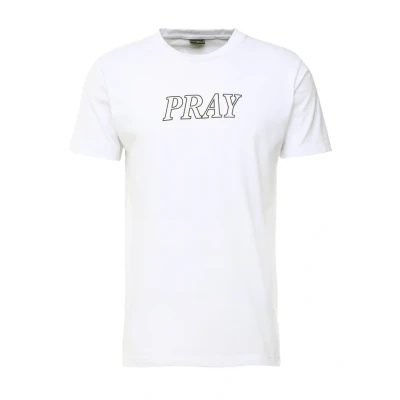 Afbeelding van Mister Tee PRAY Hands Tshirt print, Heren, Maat: Large, White