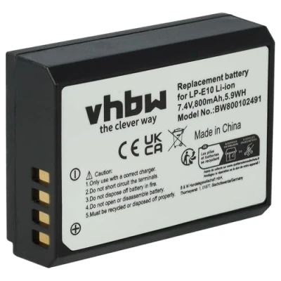 Afbeelding van Camera accu compatibel met Canon LP E10 / 800 mAh