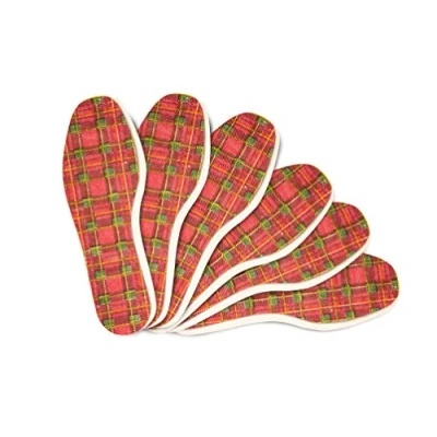 Afbeelding van Kaps 6 PAIR PACK Tartan Style Comfort Steun en inlegzolen, Maat: 41, Red