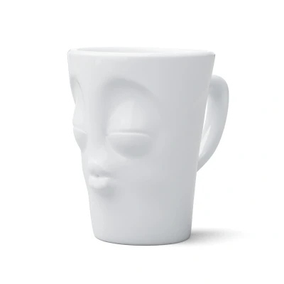 Afbeelding van FIFTYEIGHT PRODUCTS / Mok met handvat &quot;Kussend&quot; (porselein, 350ml, wit, Made in Germany)