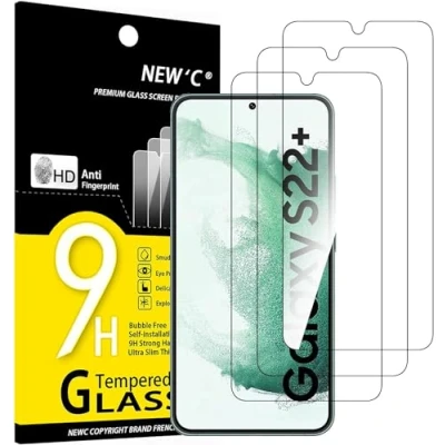 Afbeelding van NEW&#039;C 3 Stuks, Screen Protector voor Samsung Galaxy S22+ / S22 Plus, Gehard Glass Schermbeschermer Film 0.26 mm ultra transparant, resistent
