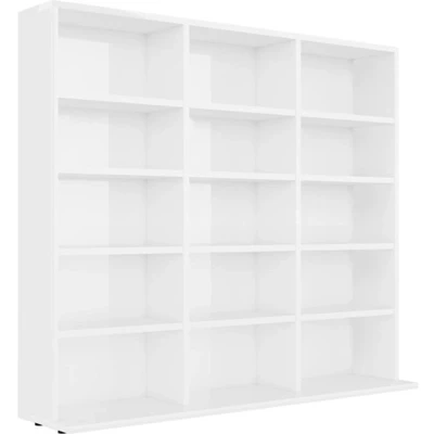 Afbeelding van vidaXL Cd kast 102x23x89,5 cm bewerkt hout hoogglans wit