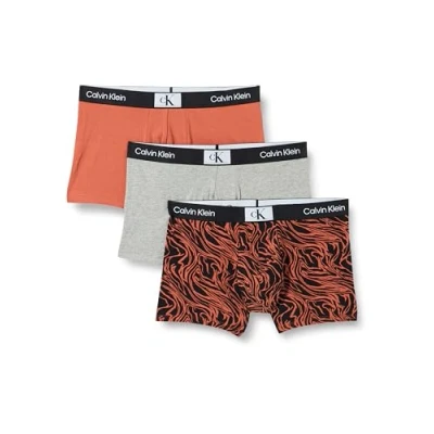 Afbeelding van Calvin Klein heren kofferbak Trunk 3pk, Gry Htr, Gebroken Warp Str_arag, Arag, XS