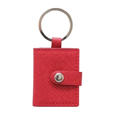 Afbeelding van Deknudt Frames sleutelhanger S59NS4 rood lederlook 2x 3,4x4,5 cm