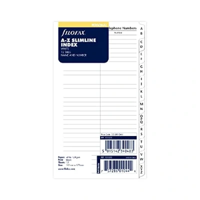 Afbeelding van Filofax 131653 A Z register, 2 letters per tabel, wit