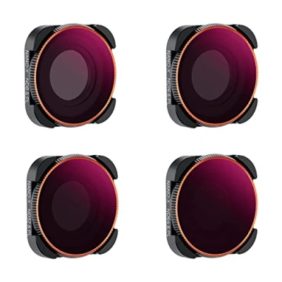 Afbeelding van K&amp;F Concept ND/PL filterset compatibel met GoPro Hero 11 10 9 Zwart, 4 Pack (ND8/PL+ND16/PL+ND32/PL+ND64/PL actiecamera neutrale dichtheid polarisatorlensfilterset