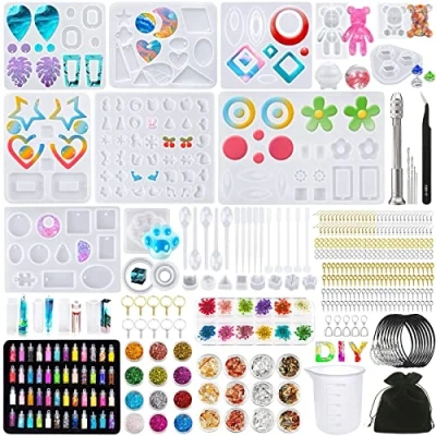 Afbeelding van JOTOL Hars Gieten Mallen,Gietvormen voor 320pcs Set,Epoxyhars mallen Siliconen,Epoxy Siliconen,DIY Siliconen Hars,sieraden maken