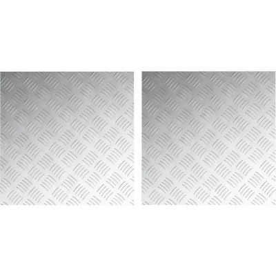 Afbeelding van vidaXL Zilver Metaal 50 x 0.3 cm Vierkante metalen traplopen