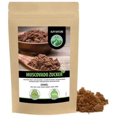 Afbeelding van muscovado suiker bruin, suiker, hele rietsuiker rauw en 100% natuurlijk, zonder toevoegingen (1 KG)