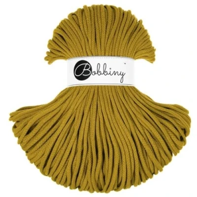 Afbeelding van Bobbiny Hoogwaardig 5 mm gevlochten macramé koord (geel [Spicy Yellow]) 100 meter