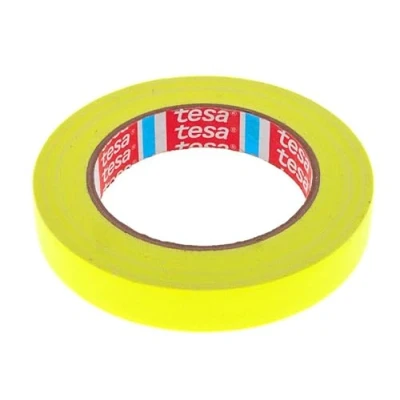 Afbeelding van Tesa 4671 Gaffer Textieltape, gekleurde PE gecoate stof, hoge dikte, binnen en buiten, sterk klevend, voor kunst entertainment, bewegwijzering, 19 mm x 25 m (neongeel)
