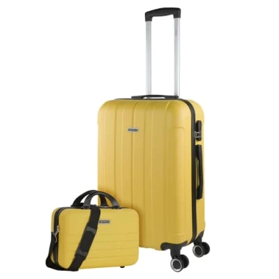 Afbeelding van ITACA Valises. Lot de Valise Rigides 4 Roulettes Grande Taille, soute Avion, Bagages pour Voyages.Ensemble Voyage. Verrouillage à Combinaison 771115B, Geel