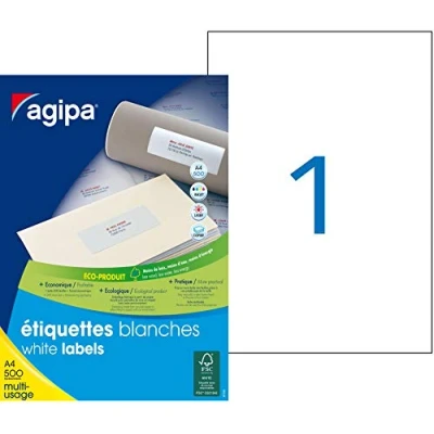 Afbeelding van agipa adres etiketten 210x297mm wit