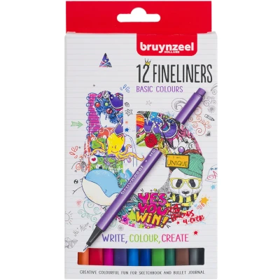 Afbeelding van Fineliner Bruynzeel set à 12 kleuren