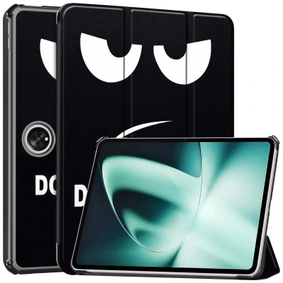 Afbeelding van OnePlus Pad Hoes: iMoshion Design Trifold Bookcase Don&#039;t touch Kunstleder Tablet Hoezen