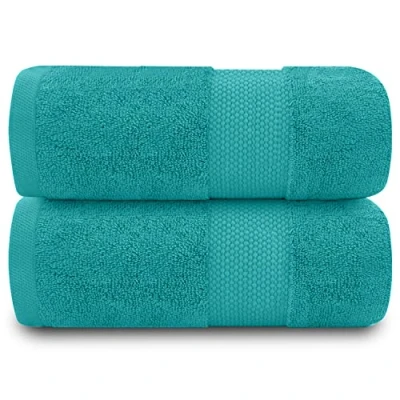 Afbeelding van GC GAVENO CAVAILIA Zachte badhanddoekenset 2 stuks Egyptische katoenen badhanddoek 700 g/m² hotelcollectie handdoeken waterabsorberende sets groenblauw 70 x 125 cm